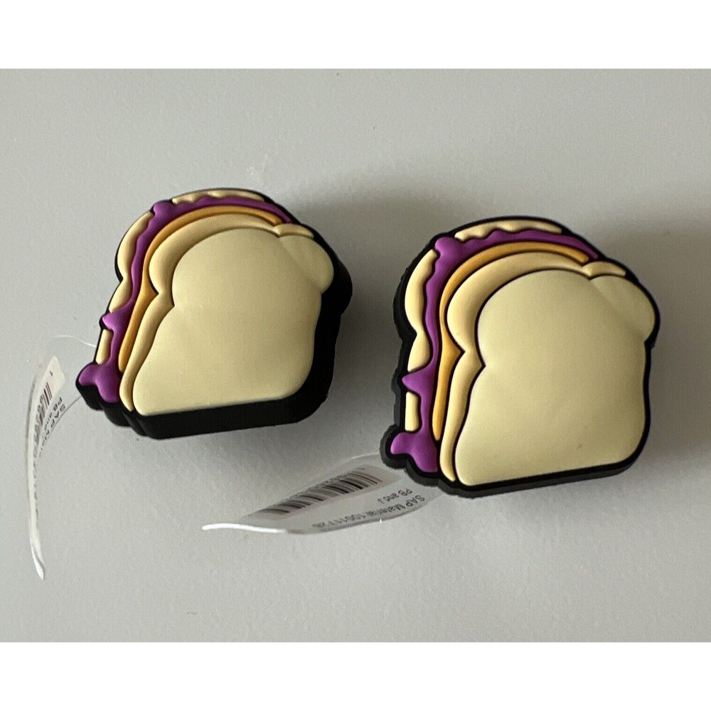 crocs jibbitz shoe charms peanut butter and jelly sandwich Set Of 2